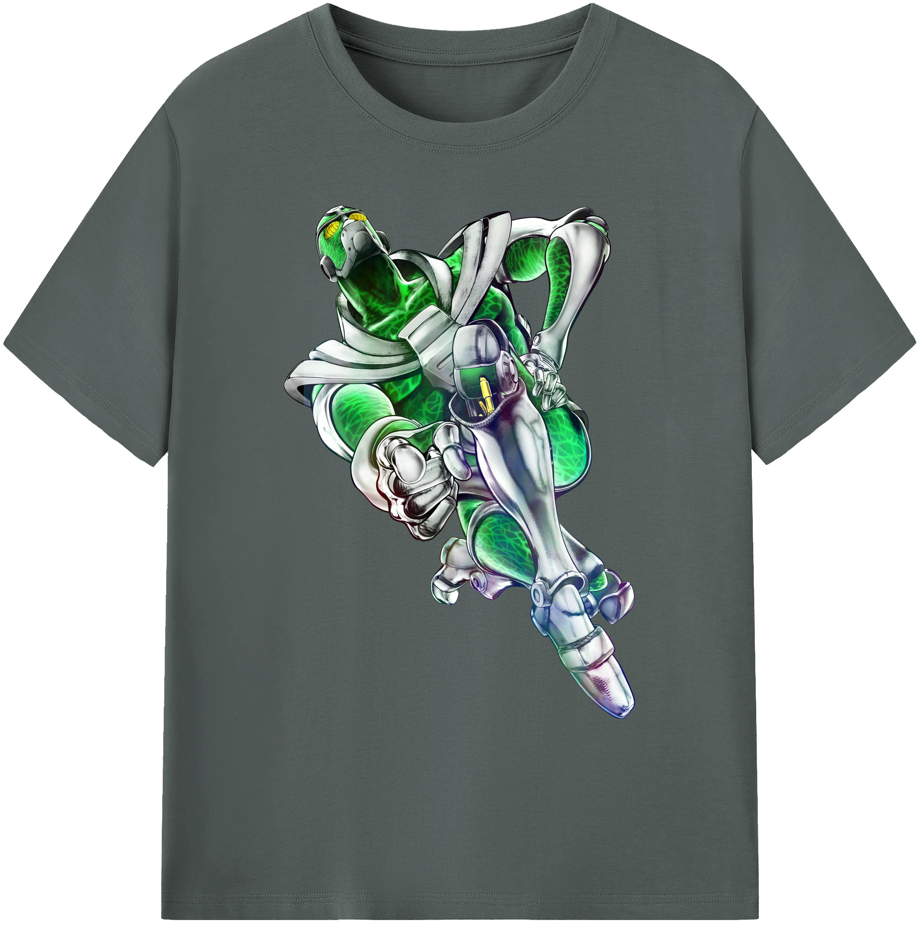 （画像用） ジョジョの奇妙な冒険 花京院 典明（かきょういん のりあき） JoJo's Bizarre Adventure Kakyoin Noriaki 綿100％ メンズ半袖Tシャツ｜肌触りやわらか＆通気性